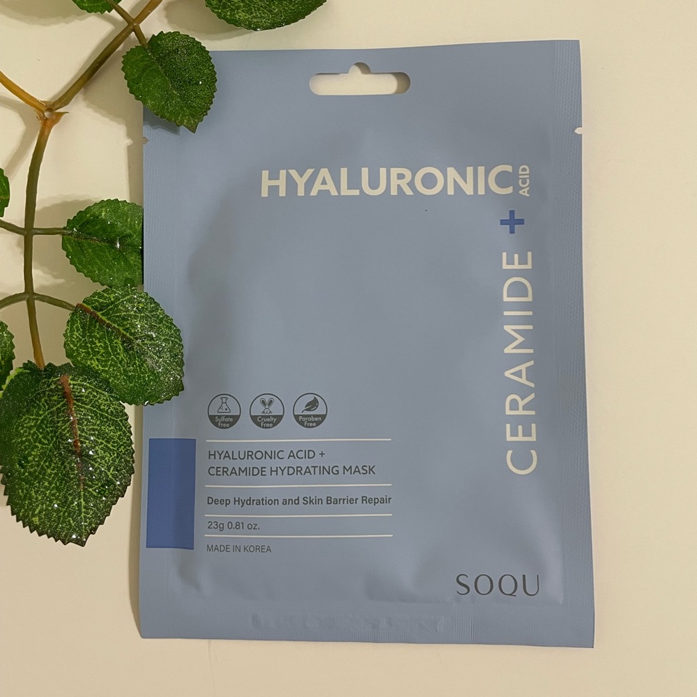 New 5/$18 SOQU Hyaluronic Ceramide Nutrition Sheet Face Mask